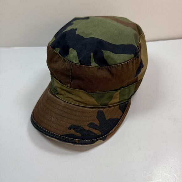 US Military Woodland Camo Army Hot Weather Hat Cap Size 6 7/8 | SP0100-99-D-CA82 - Picture 1 of 10
